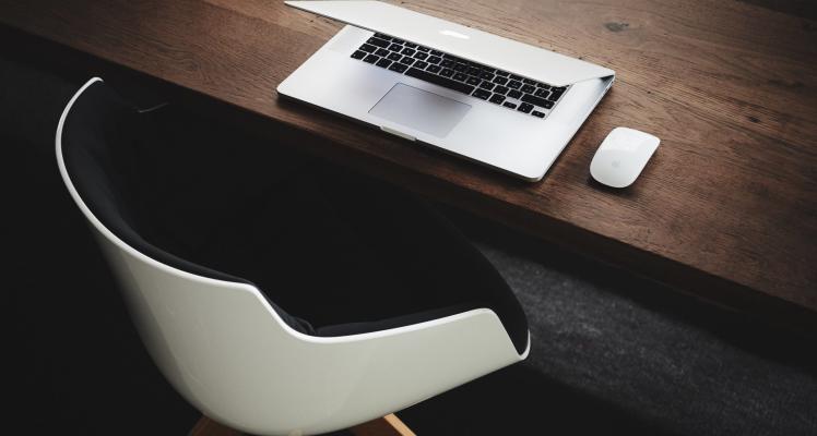 Laptop and chair